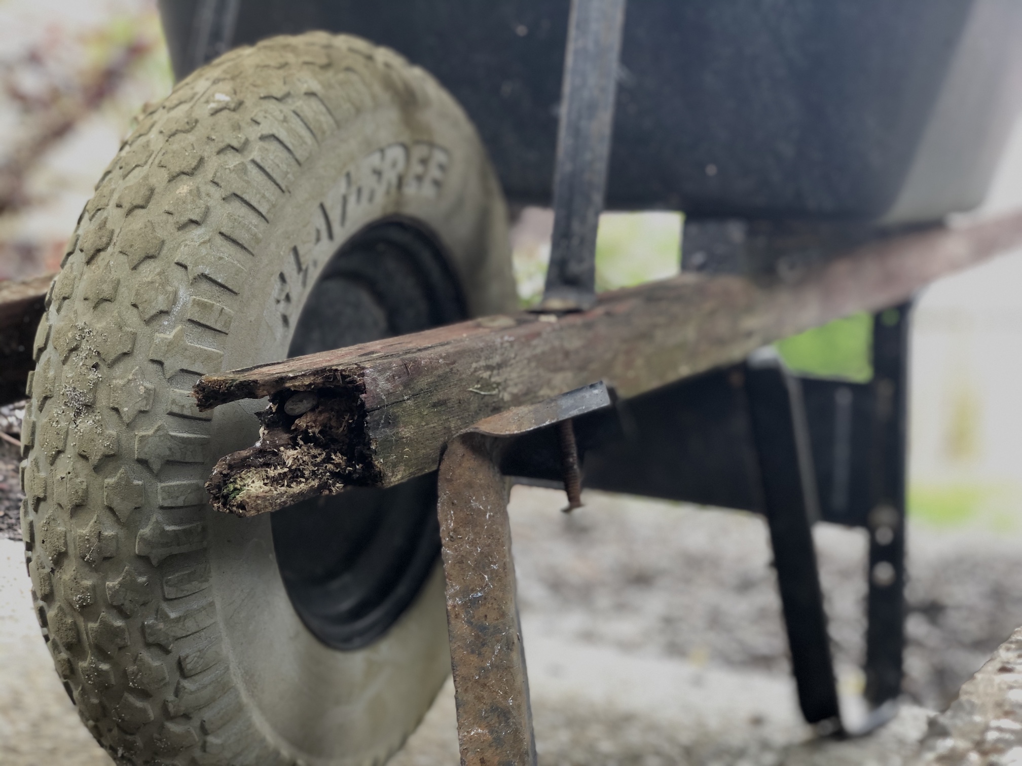 Rotted Wheelbarrow handle